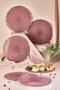 Hermia Juego de Platos de Vidrio Ciruela, Conjunto de 6, 28 cm